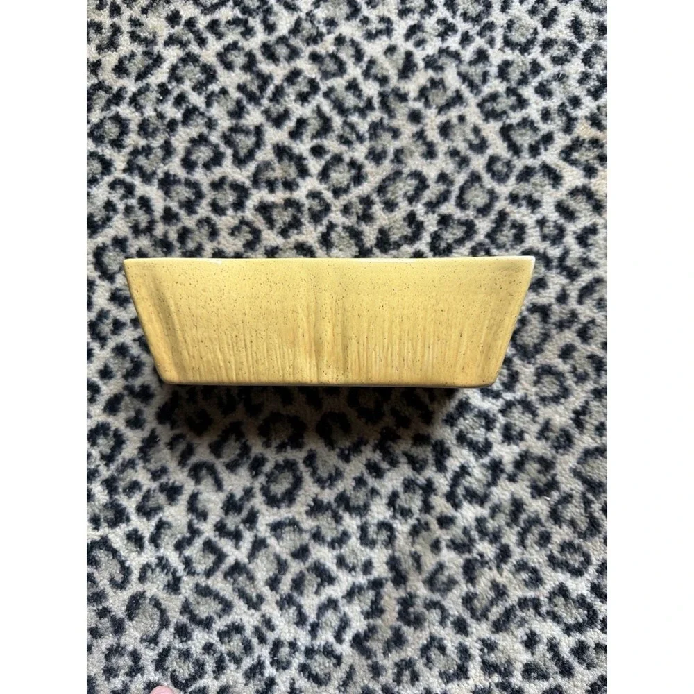 Covina Pottery‎ 140 Yellow Planter Catchall Decor MCM Speckled Rectangular VTG